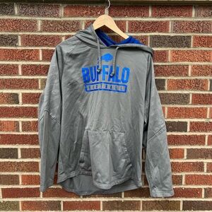 NFL Team Apparel Gray and Blue Buffalo Bills Pullover Hoodie Sweatshirt